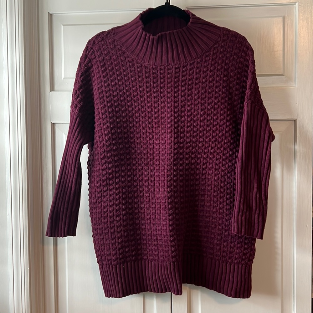 Berry French Connection 3/4 sleeve sweater
